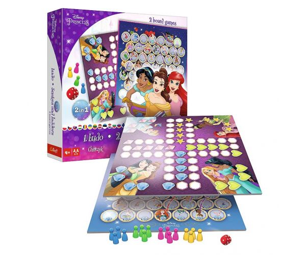 Disney Hercegnők 2 az 1-ben társasjáték: Ki nevet a végén? és Kígyók és létrák - Trefl