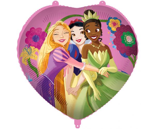 Disney Hercegnők: Szív alakú fólia lufi 46cm