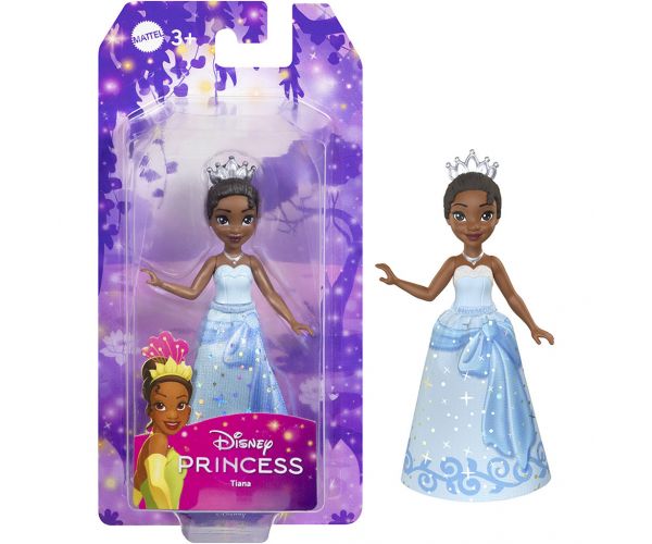 Disney Hercegnők: Mini Tiana hercegnő baba kék ruhában - Mattel