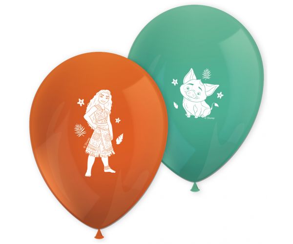 Disney Hercegnők Vaiana 2 narancssárga-türkiz zöld 8db-os lufi szett
