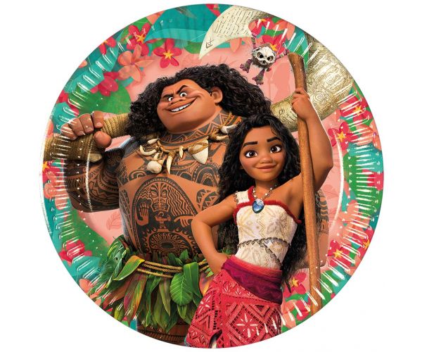 Disney Hercegnők Vaiana 2 papírtányér 8db-os szett 20cm