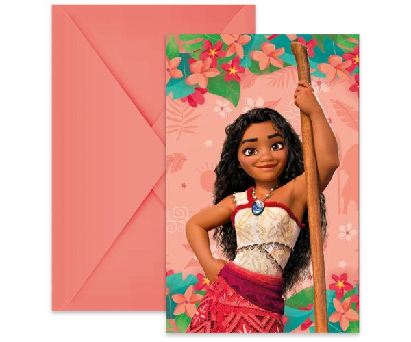 Disney Hercegnők Vaiana 2 party meghívó borítékkal 6db-os szett