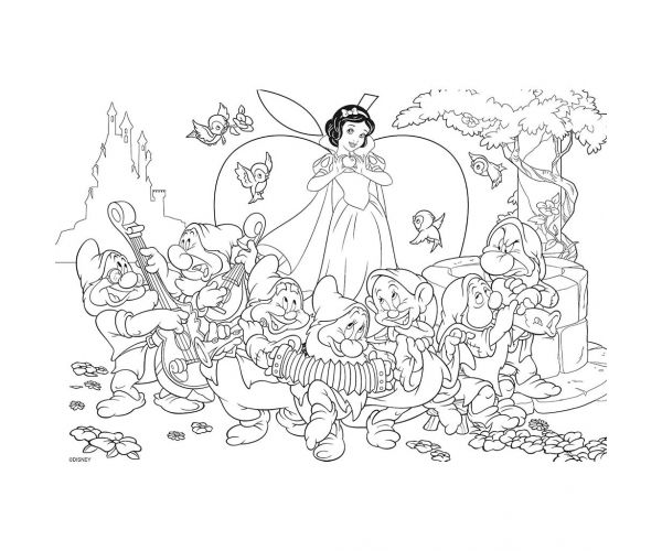 Disney Hófehérke 2 az 1-ben maxi 24db-os puzzle és színező 70x50cm - Lisciani