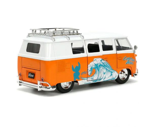 Disney Stitch – 1961 Volkswagen Busz kisautó Stitch figurával 1/24 - Jada Toys