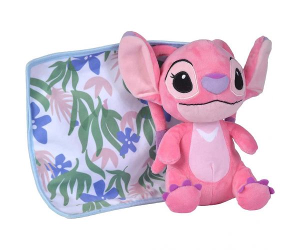 Disney Stitch Angyal plüss figura takaróval 25cm-es - Simba Toys