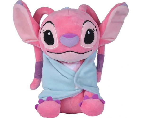 Disney Stitch Angyal plüss figura takaróval 25cm-es - Simba Toys