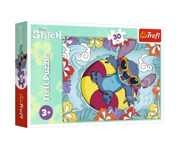 Disney Stitch élvezi a nyaralást 30db-os puzzle - Trefl