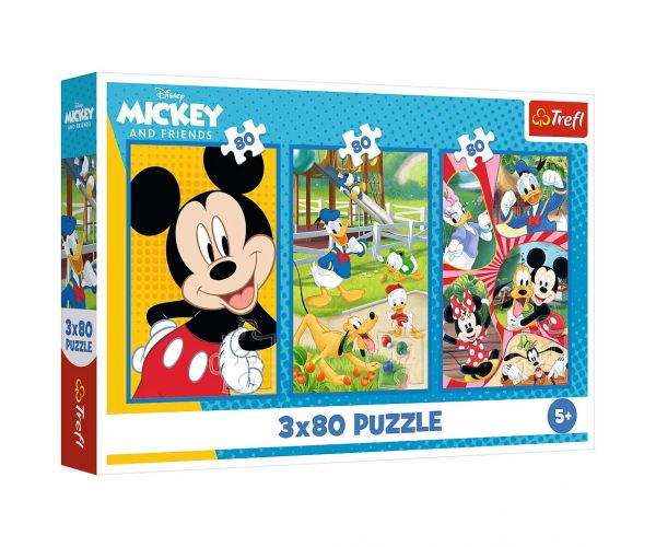 Disney: Mickey egér csapata 3x80db-os puzzle - Trefl