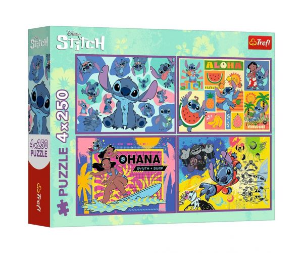 Disney: Csodálatos Stitch 4x250db-os puzzle - Trefl