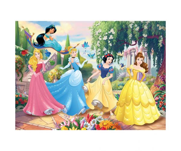 Disney Hercegnők - Mesebeli kert varázsa 2 az 1-ben 60db-os puzzle és színező 50x35cm - Lisciani