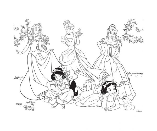 Disney Hercegnők - Mesebeli kert varázsa 2 az 1-ben 60db-os puzzle és színező 50x35cm - Lisciani