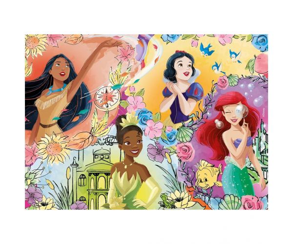 Disney hercegnők 2 az 1-ben 24db-os puzzle és színező 35x25cm - Lisciani