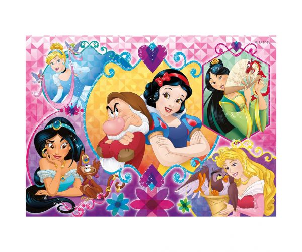 Disney Hercegnők 2 az 1-ben 2x24db-os maxi puzzle és színező - Lisciani