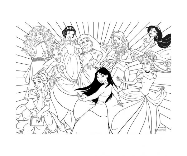 Disney Hercegnők 2 az 1-ben 2x24db-os maxi puzzle és színező - Lisciani