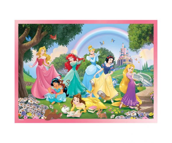 Disney Hercegnők 2 az 1-ben 24db-os puzzle és színező 50x35cm - Lisciani