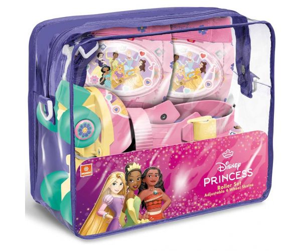 Disney Hercegnők rózsaszín görkorcsolya védőfelszereléssel 22-29 méretben - Mondo Toys