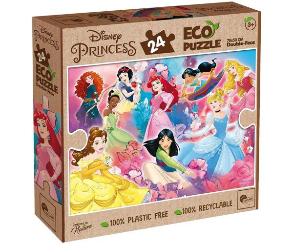 Disney hercegnők a csapat 2 az 1-ben 24db-os Eco maxi puzzle és színező 70x50cm - Lisciani