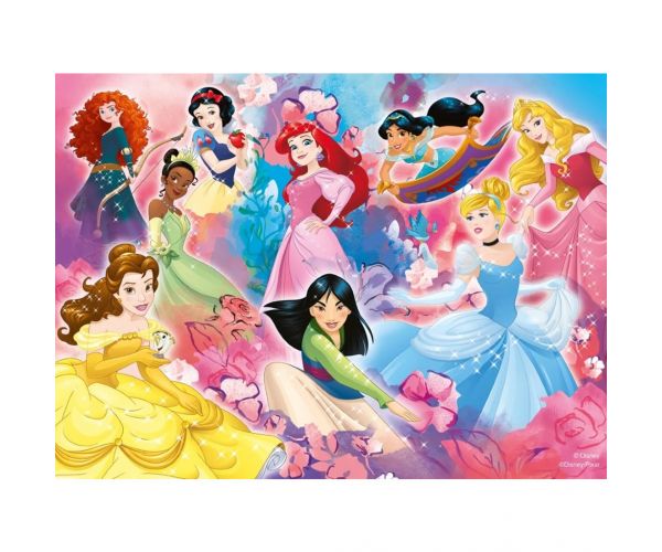 Disney hercegnők a csapat 2 az 1-ben 24db-os Eco maxi puzzle és színező 70x50cm - Lisciani