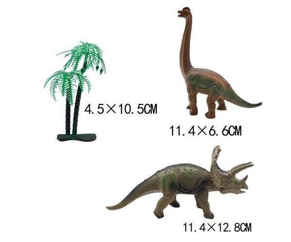 Dino World: Triceratops vagy Brachiosaurus figura fával