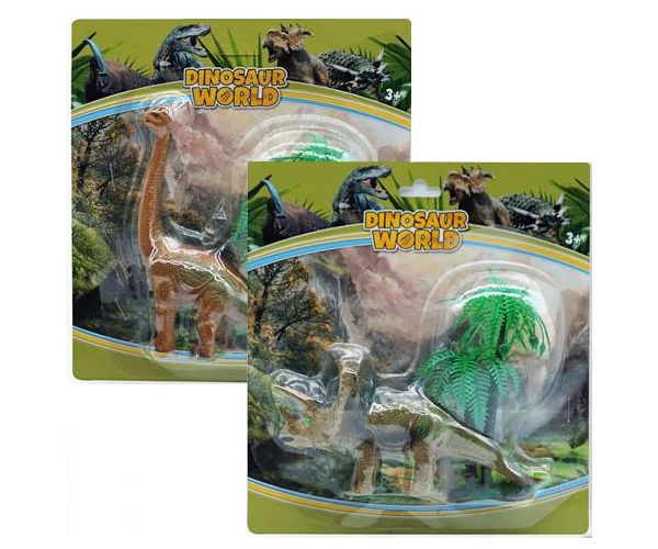 Dino World: Triceratops vagy Brachiosaurus figura fával