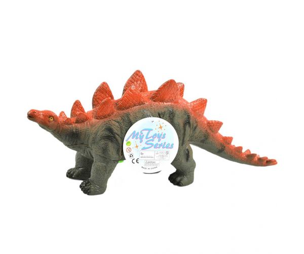 Dino World: Vinyl anyagú hangot adó Stegosaurus dinoszaurusz figura pamut töltéssel 35cm-es méretben