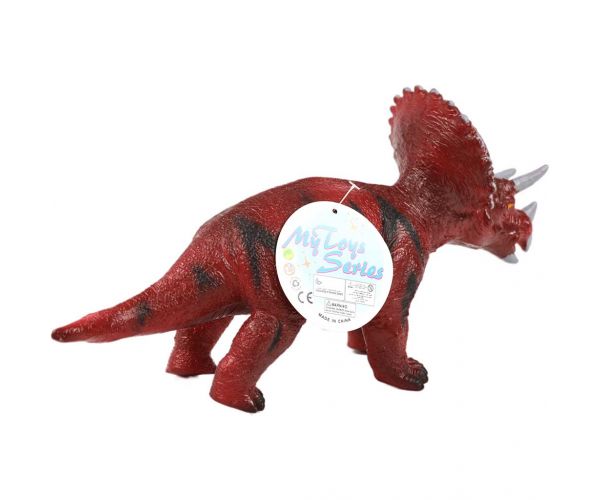 Dino World: Vinyl anyagú hangot adó Triceratops dinoszaurusz figura pamut töltéssel 35cm