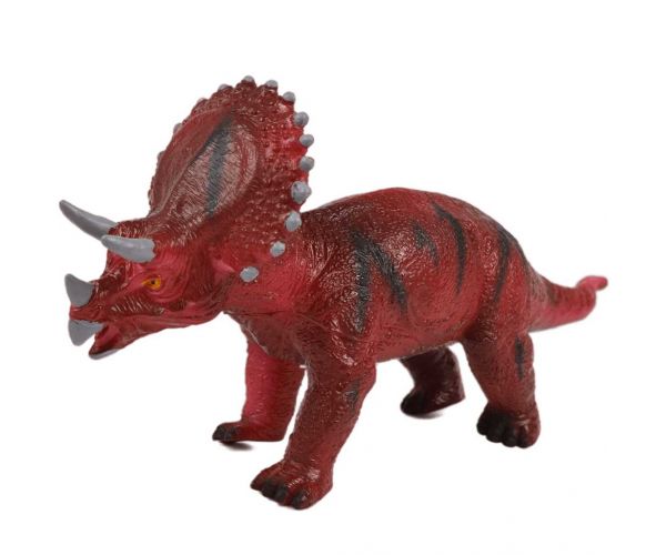 Dino World: Vinyl anyagú hangot adó Triceratops dinoszaurusz figura pamut töltéssel 35cm