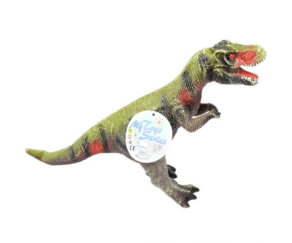 Dino World: Vinyl anyagú hangot adó Tyrannosaurus Rex dinoszaurusz figura pamut töltéssel 35cm