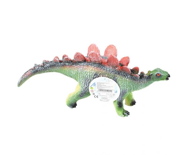 Dino World: Vinyl anyagú hangot adó Stegosaurus dinoszaurusz figura pamut töltéssel 35cm