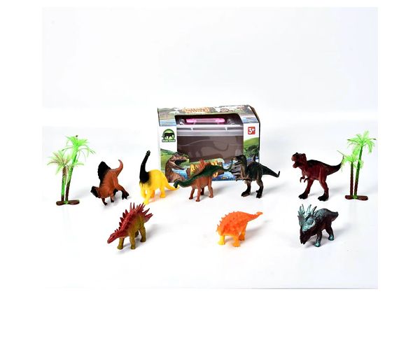 Dinoszaurusz játékszett dinokkal és pálmafákkal