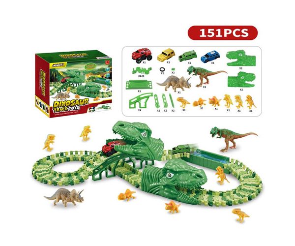 Dinoszaurusz kalandpark autópálya szett 151db-os