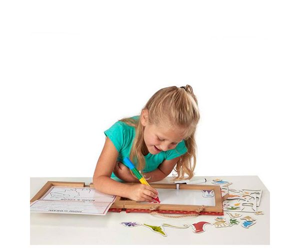Melissa & Doug: Dinoszauruszos letörölhető rajzoló és mágneses kreatív játékszett
