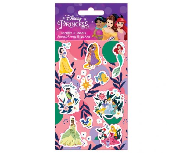 Disney Hercegnők öntapadós matrica szett  8x12cm-es íven 5db