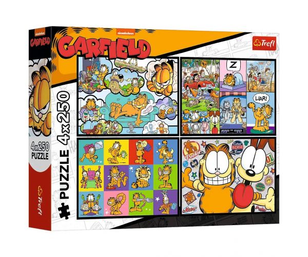 Garfield kalandjai 4x250db-os puzzle - Trefl