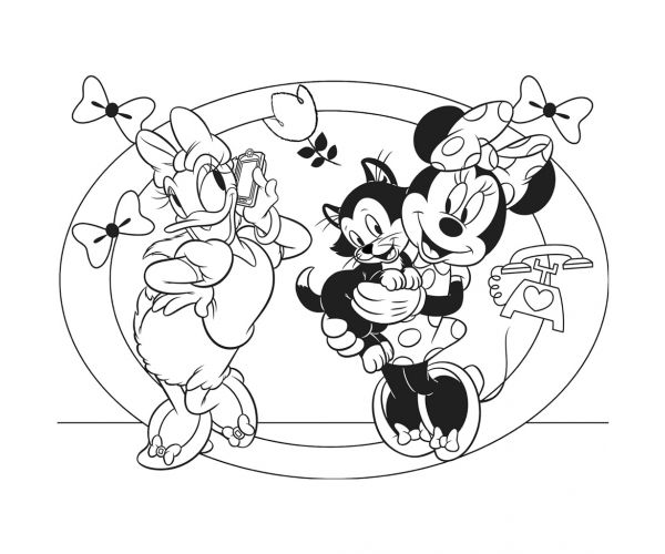 Minnie egér és Daisy kacsa kalandjai 2 az 1-ben 24db-os Eco maxi puzzle és színező 70x50cm - Lisciani