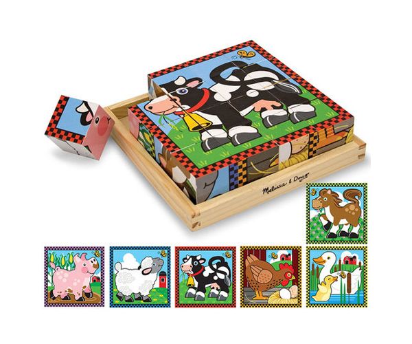 Háziállatok fa kockakirakó - Melissa & Doug