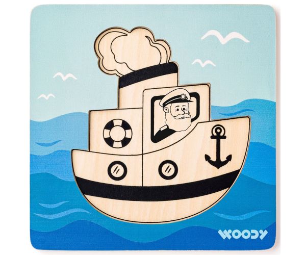 Fa hajós 5db-os baba puzzle - Woodyland
