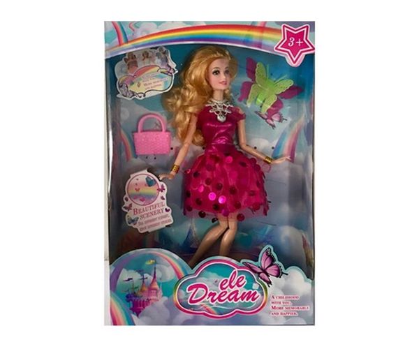 Dream Girl divatbaba pink koktélruhában kiegészítőkkel 29cm