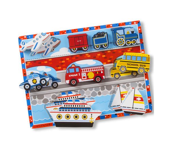 Járműves vastag fa formapuzzle 9 elemmel - Melissa & Doug