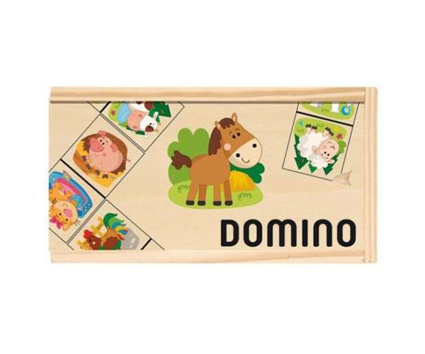Fa dominó állatos mintával