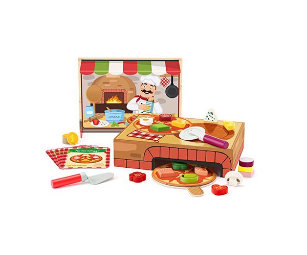 Fa pizza készítő játékszett - Woodyland