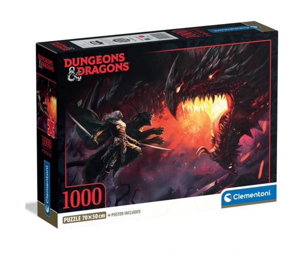 Dungeons & Dragons – Sárkányharc 1000 db-os puzzle poszterrel - Clementoni