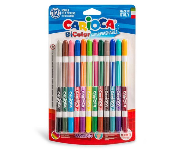 Kétszínű filctoll készlet 12db - Carioca