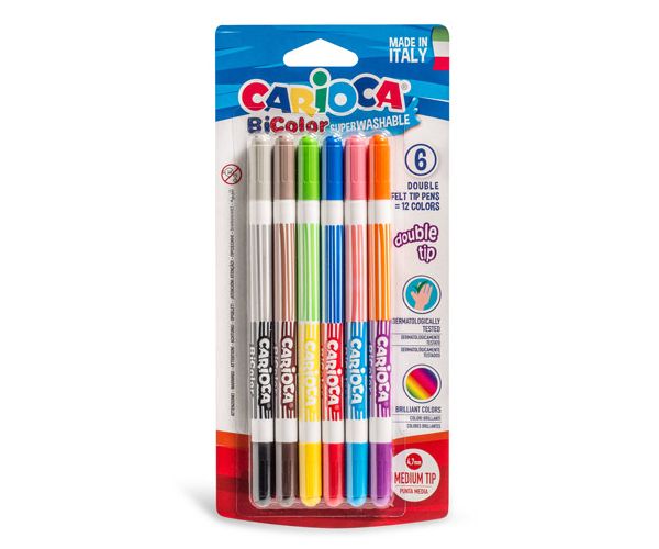 Kétszínű filctoll készlet 6db - Carioca