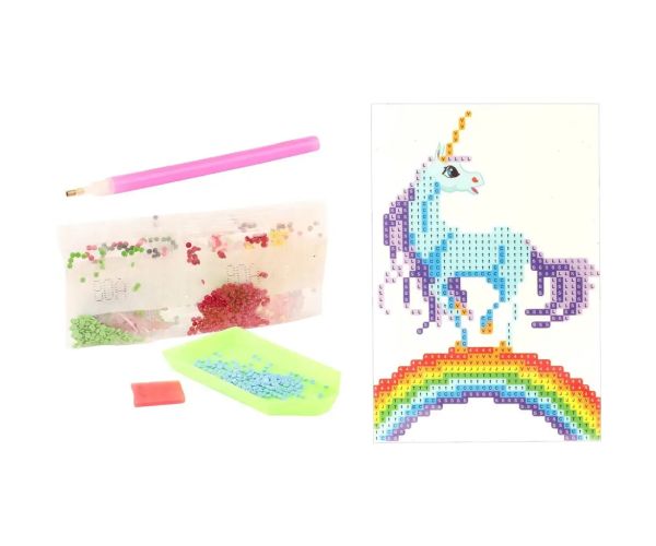 Diamantové puzzle: Unikornis na dúhe diamantový maliarsky set 10x15cm