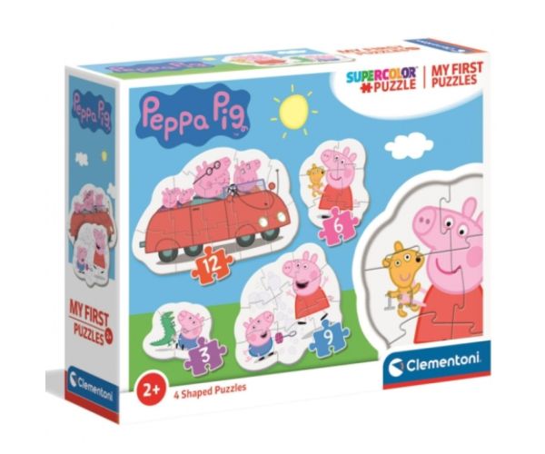 Peppa prasiatko 4 v 1 3-6-9-12ks puzzle - Clementoni