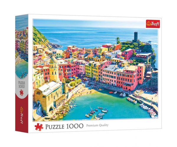 Malebné mesto Vernazza, Ligúria, Taliansko 1000-dielny puzzle - Trefl