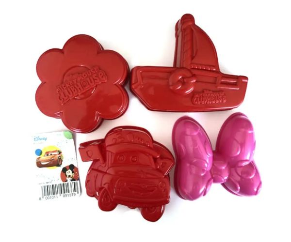 Disney Autá alebo Minnie set do pieskoviska v sieťke 4 dielny set
