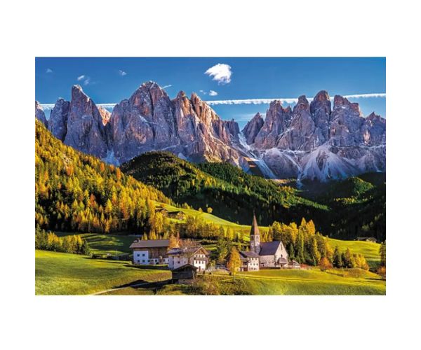 Údolie Val di Funes, Dolomity - Taliansko 1500-dielikové puzzle -Trefl