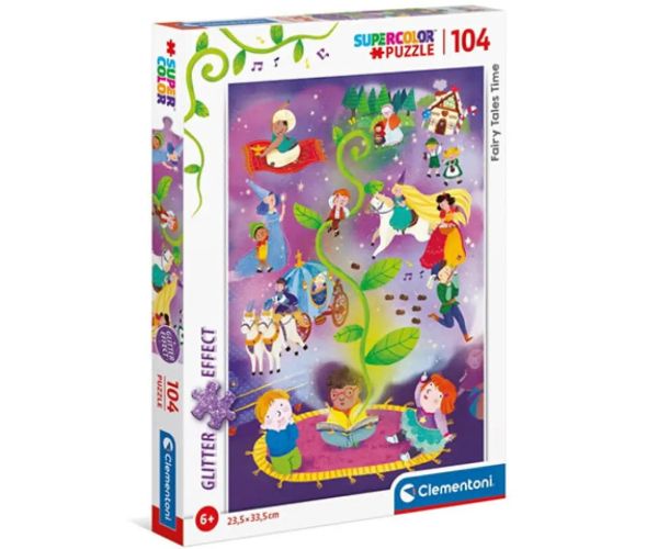 Čas na rozprávku Supercolor trblietavé puzzle 104 ks - Clementoni
